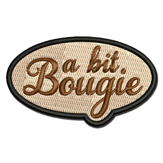 A Bit Bougie Funny Applique Multi-Color Embroidered Iron-On Patch - 2.0 Inch Mini