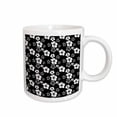 thumbnail image 1 of 3drose, a Black and White Hibiscus Flower and Turtle Hawaiian Pattern., 11oz Mug, 1 of 6