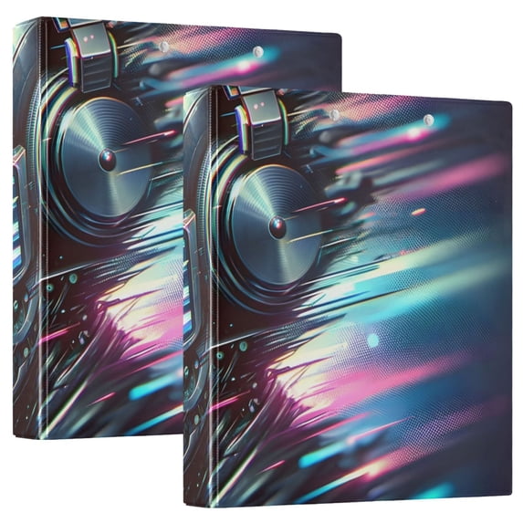 A Black Head Mask 3 Ring Binders 1.5 inch Hardcover File Folders with Interior Pockets A4 Size Organizer for School Office Hospital Set of 2