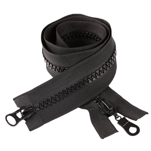 A Black Plastic Tooth Open End Zipper For Clothing Outerwear Sewing Craft Diy Replacement Size 7.87Inch