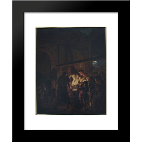 A Blacksmith's Shop 20x24 Framed Art Print by Joseph Wright