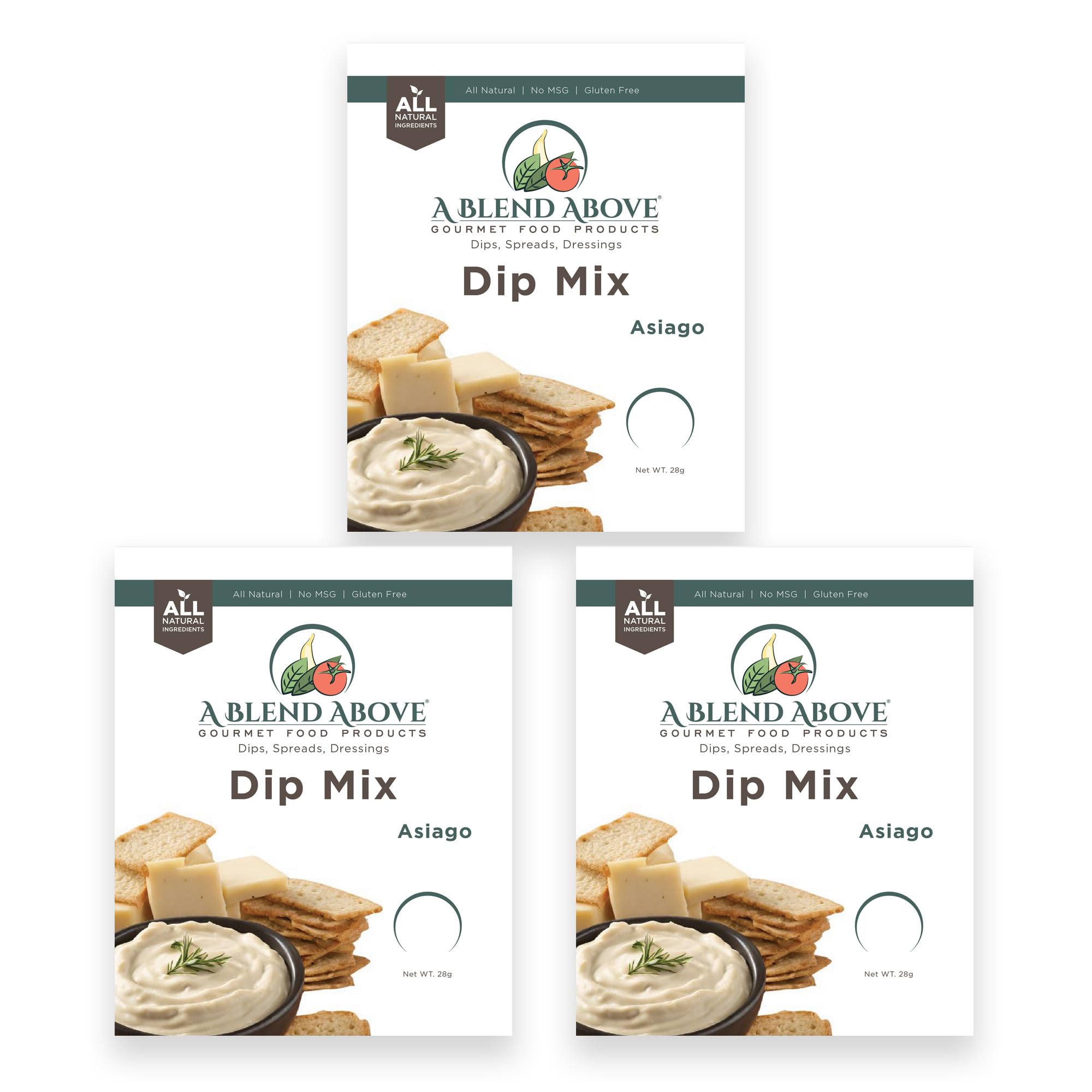 A Blend Above Asiago OIF8 Dip Mix Seasoning Pack (3 Pack), GlutenFree