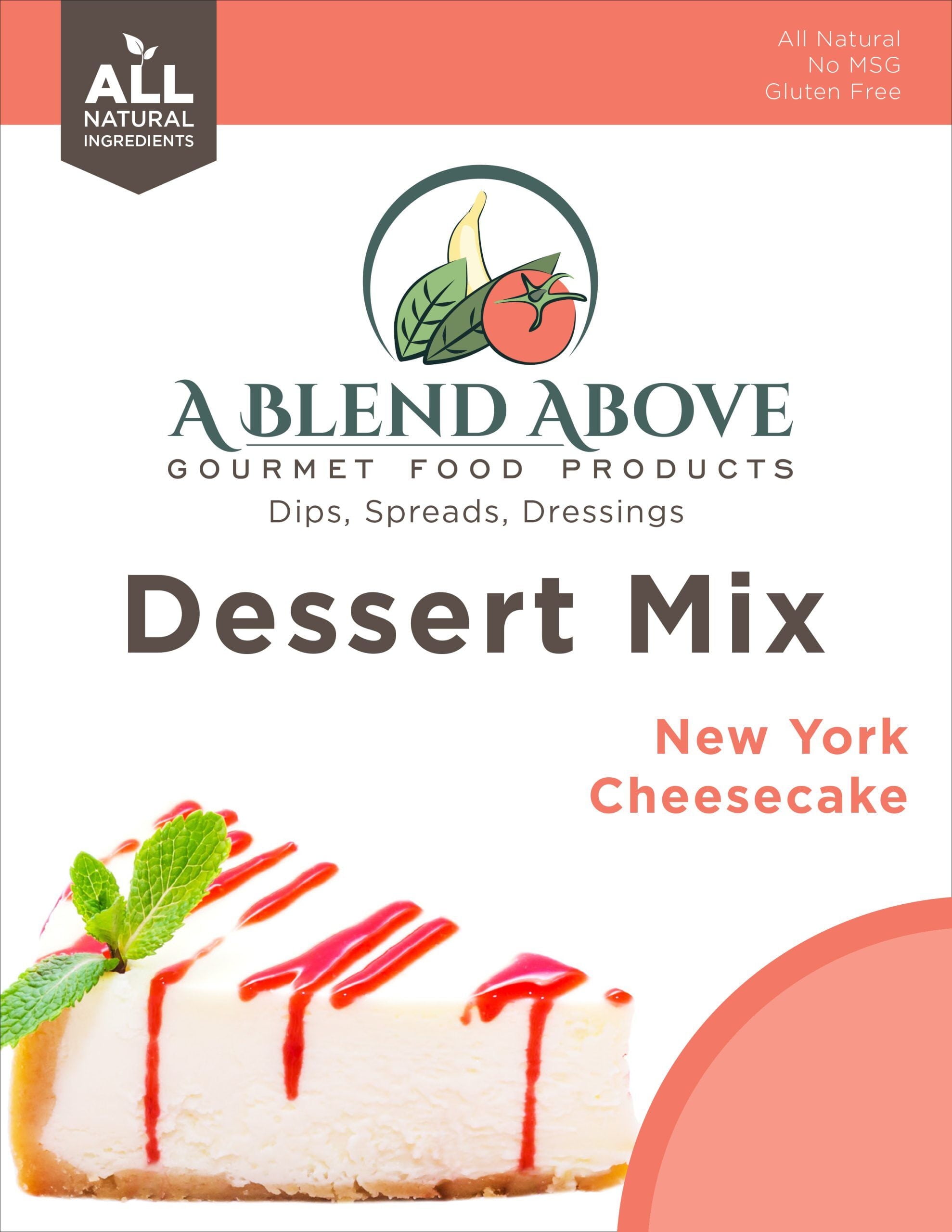 A Blend Above Gluten-Free New York Cheesecake No-Bake Dessert Mix, Quick & Easy Dessert, 1 Oz Bag, 3 Pack