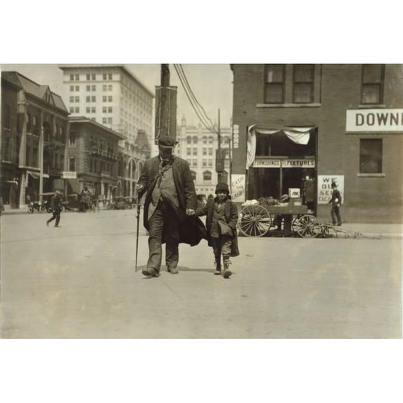 A Blind Man And His Youthful Guide History (36 x 24)
