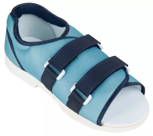 CUTYMART A Blue Mesh Top Post-Op Shoe Large Extended Strap / Dual Side Closure