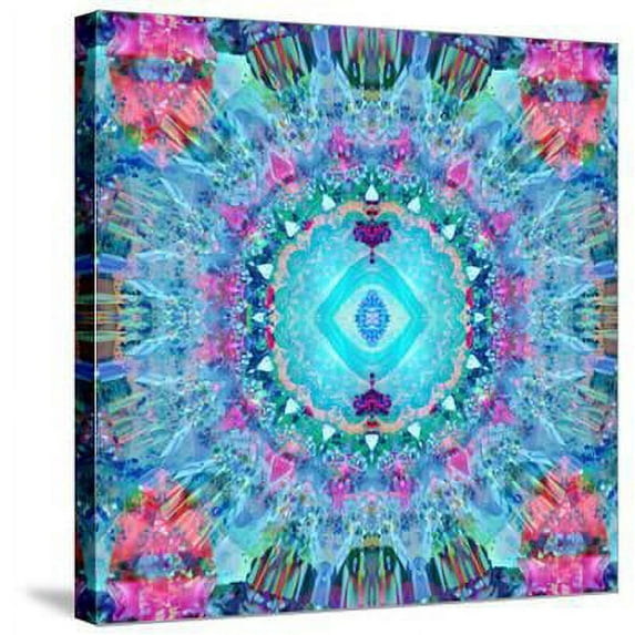 A Blue Water Mandala from Flower Photographs, Botanical Religion World Culture Stretched Canvas Wall Art by Alaya Gadeh Sold by Art.Com