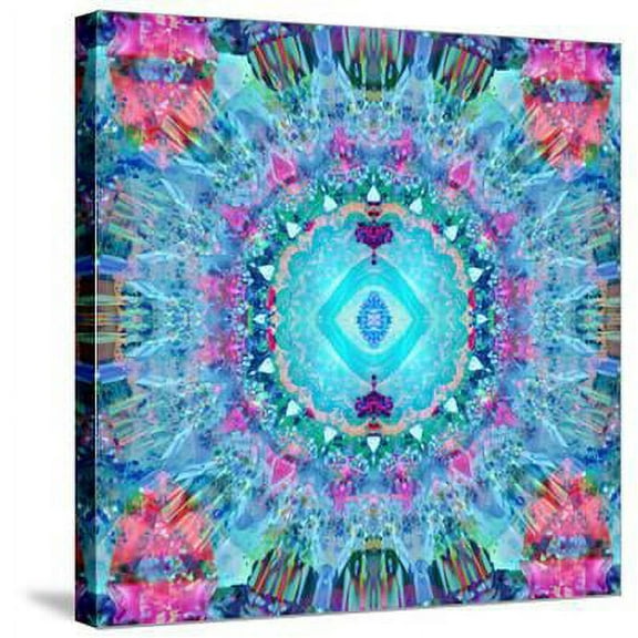 A Blue Water Mandala from Flower Photographs, Botanical Religion World Culture Stretched Canvas Wall Art by Alaya Gadeh Sold by Art.Com