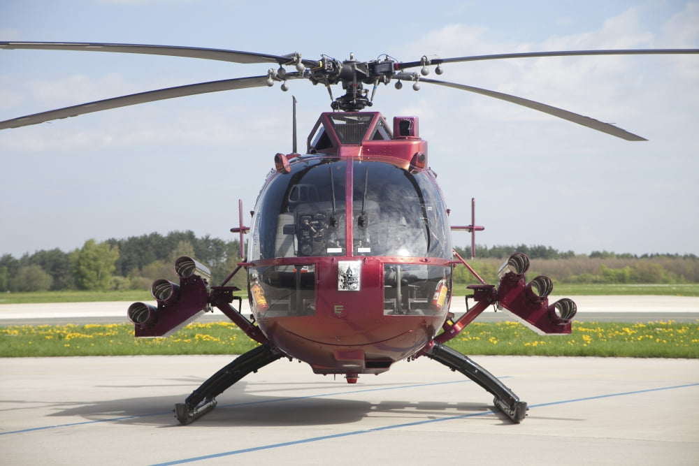 A Bo 105PAH helicopter of the German Army Regiment 26 Canvas Art - Timm ZiegenthalerStocktrek Images (35 x 23)