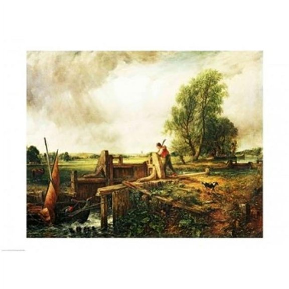 A Boat Passing A Lock Poster Print by John Constable - 36 x 24 in. - Large