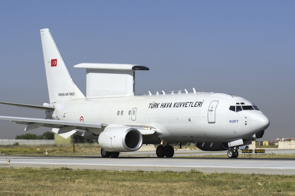 A Boeing 737 AEW&C of the Turkish Air Force Canvas Art - Daniele FaccioliStocktrek Images (34 x 23)