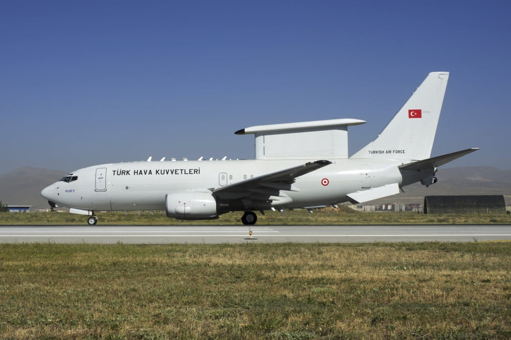 A Boeing 737 AEW&C of the Turkish Air Force Canvas Art - Daniele FaccioliStocktrek Images (34 x 23)
