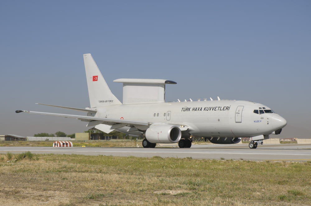 A Boeing 737 AEW&C of the Turkish Air Force Canvas Art - Giovanni CollaStocktrek Images (34 x 23)