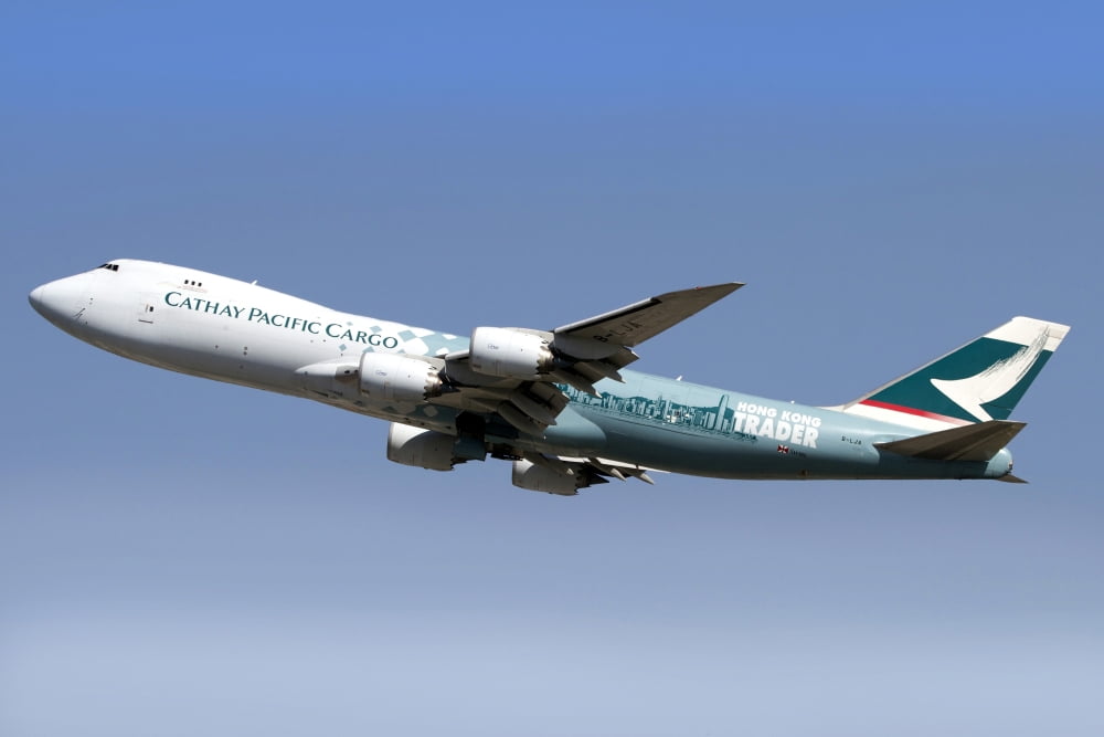 A Boeing 747-800 Cathay Pacific Cargo Hong Kong Trader Canvas Art - Luca NicolottiStocktrek Images (35 x 23)
