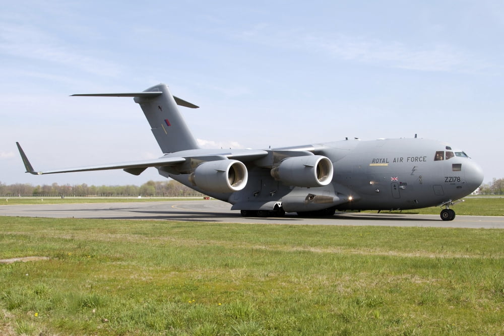 A Boeing C-17 Globemaster III of the Royal Air Force Canvas Art - Luca NicolottiStocktrek Images (34 x 23)