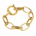 SKEENTUNER A Bold Oval Link Bracelet Gold Color