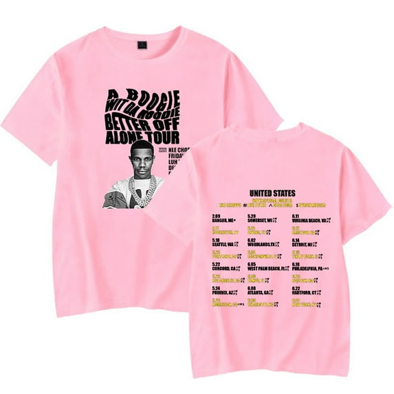 A Boogie Wit A Hoodie Better Off Alone Concer Tour 2024 Shirt Merch For Fan Crewneck Unisex Trend Casual Short Sleeve Top