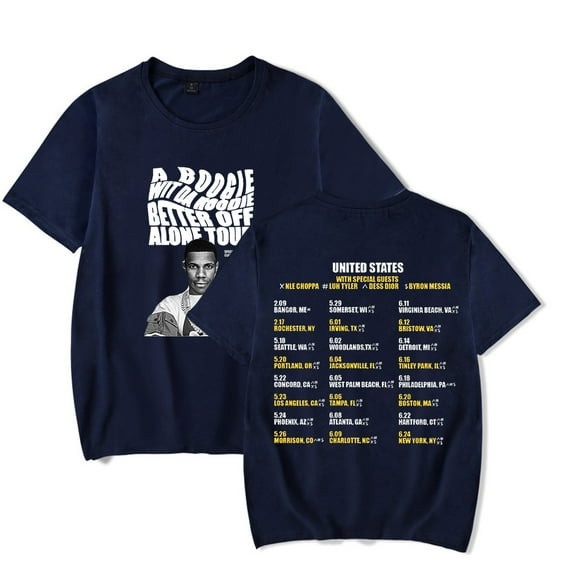 A Boogie Wit A Hoodie Better Off Alone Concer Tour 2024 Shirt Merch For Fan Crewneck Unisex Trend Casual Short Sleeve Top