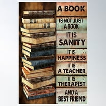 A Book Is Not Just A Book It Is Sanity Poster Wall Art, Modern Wall Decor For Living Room Bedroom, 8x12 UNFRAMED