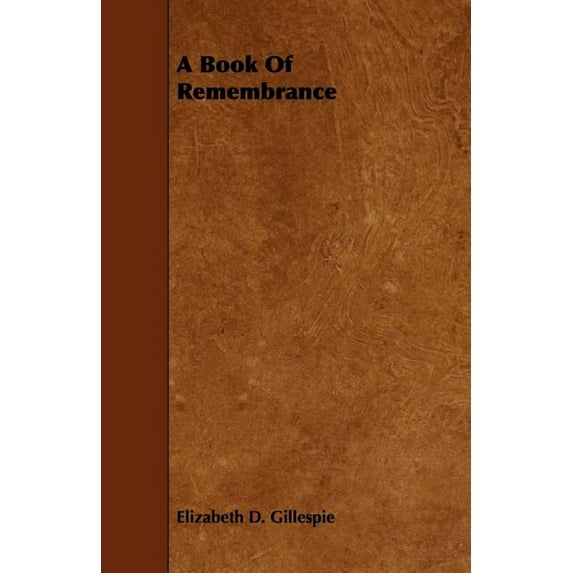 A Book Of Remembrance (Paperback)