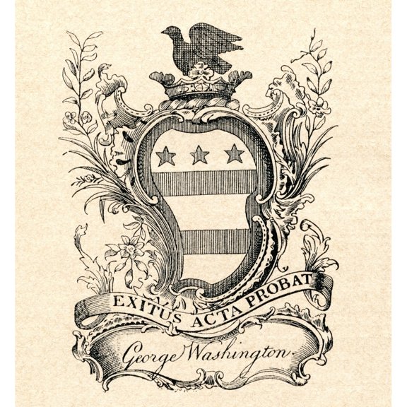 A Bookplate Aka Ex Libris Stamp From The Library Of George Washington President Of The United States Of America. An Ex Libris Stamp
