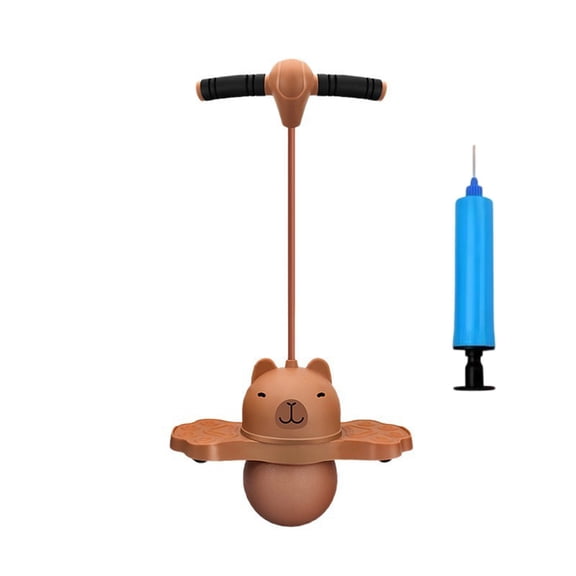 A Bouncy Ball Pogo Ball With Handle And Pump Capybara Shaped Jumping Ball Toy For Kids Boys Girls Outdoor Play Activity Exercise Fun Toy 1Pc 2.16 Lbs