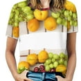 thumbnail image 1 of A Bowl Of Fruit Women V Neck T-Shirt Casual Sexy T Shirts Hollow Out Zipper Pullover Top Fruit Bowl Apricots Cherries Grapes, 1 of 5