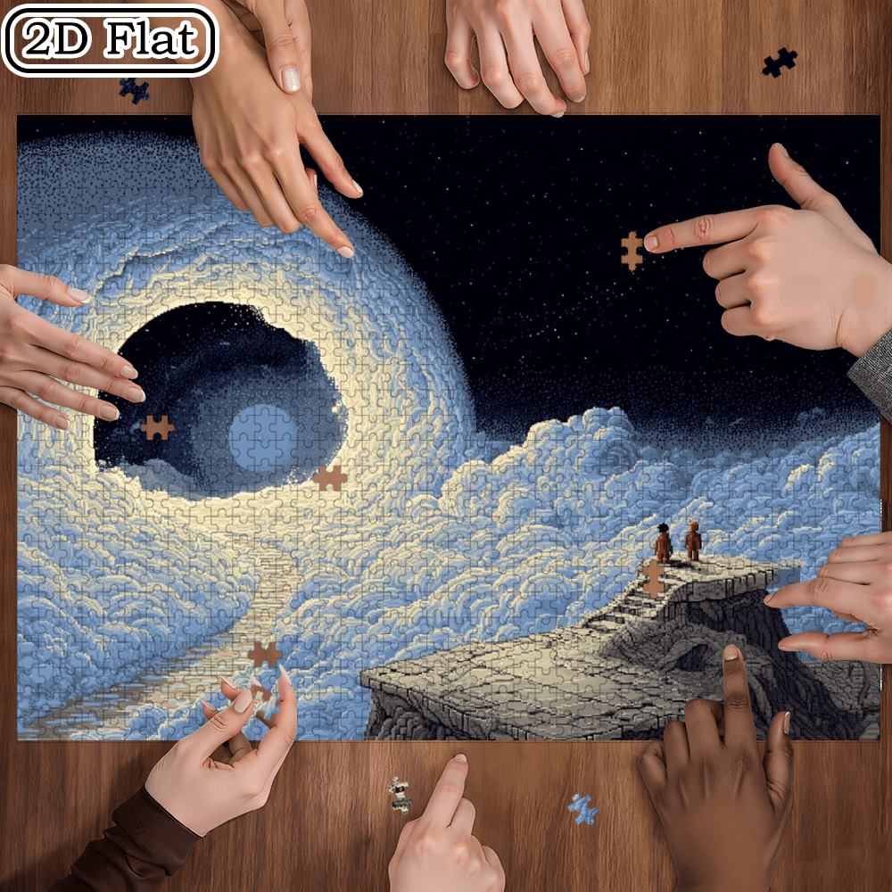 A Box of (1000pcs) Puzzles, with dreame scence Design, Challenging, Suitable, Family Entertainment. 29.4*19.6 in
