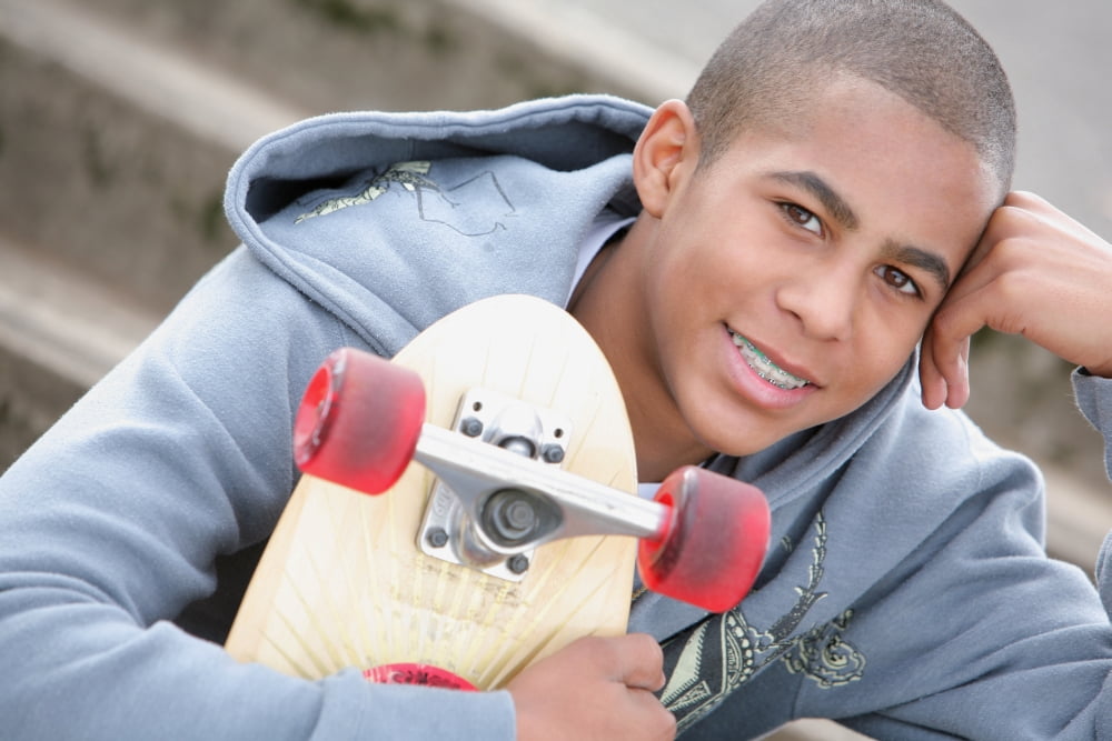 A Boy With A Skateboard Oregon Usa Canvas Art - Colleen Cahill Design Pics (38 x 24)