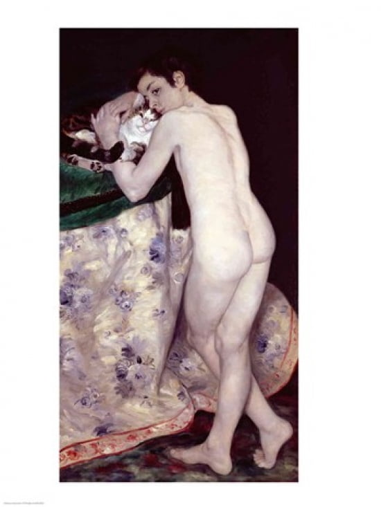 A Boy with a Cat 1868 Canvas Art - Pierre-Auguste Renoir (18 x 24)