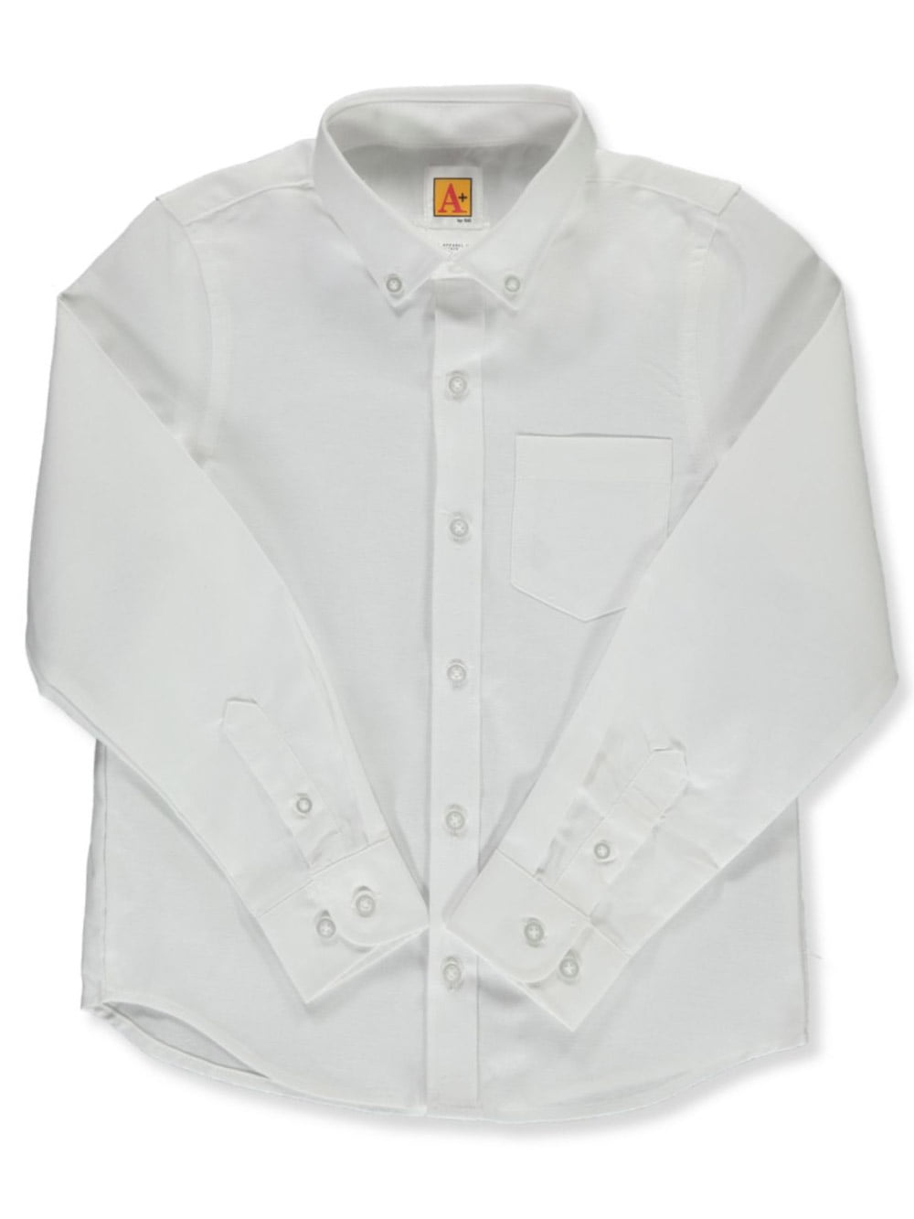 A+ Boys' L/S Oxford Button-Down Shirt Color: white Size: 14