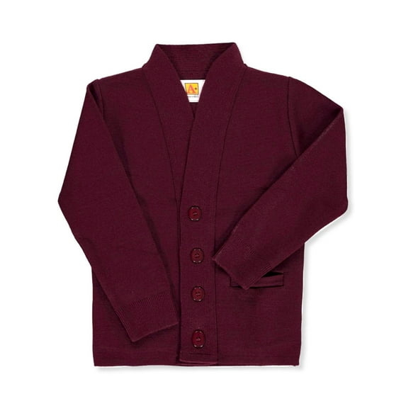 A+ Boys' V-Neck Cardigan Color: burgundy Size: 8 - 10