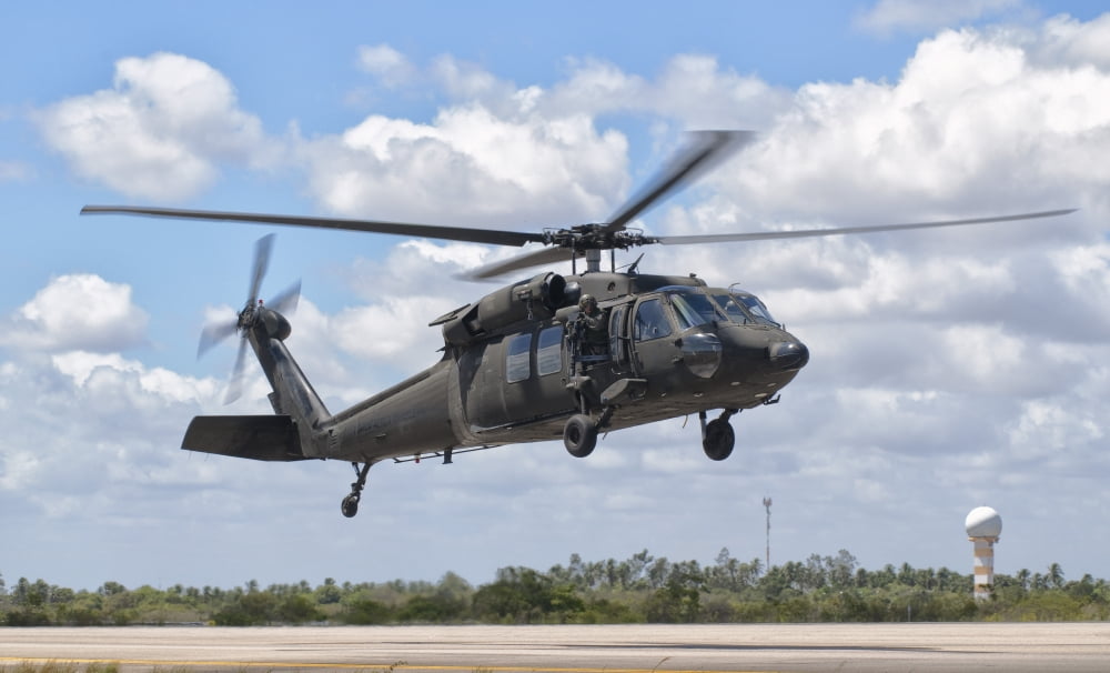 A Brazilian Air Force UH-60L Black Hawk at Natal Air Force Base Brazil Canvas Art - Giovanni CollaStocktrek Images (37 x 22)