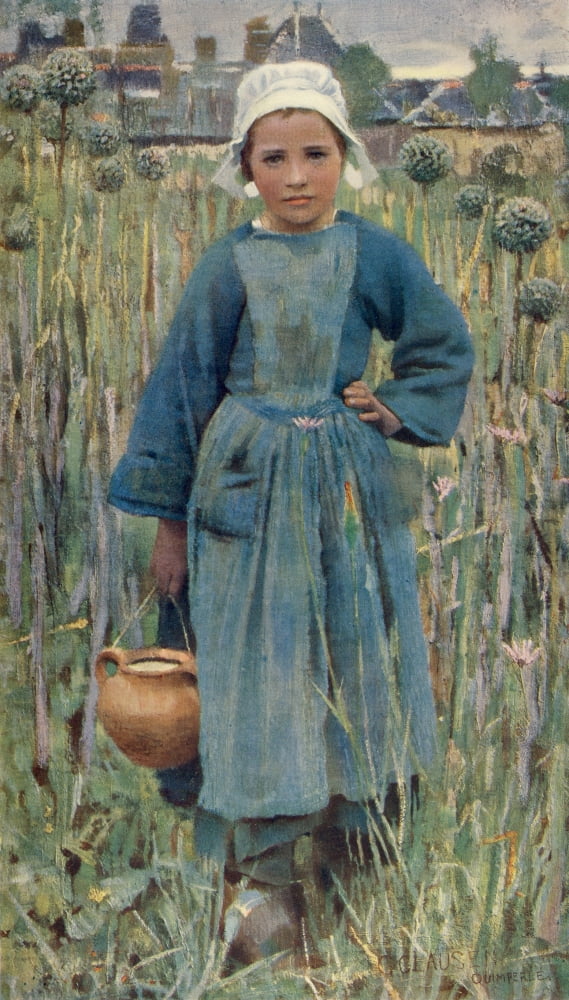 A Breton Peasant Girl 1882 Canvas Art - George Clausen (24 x 36)