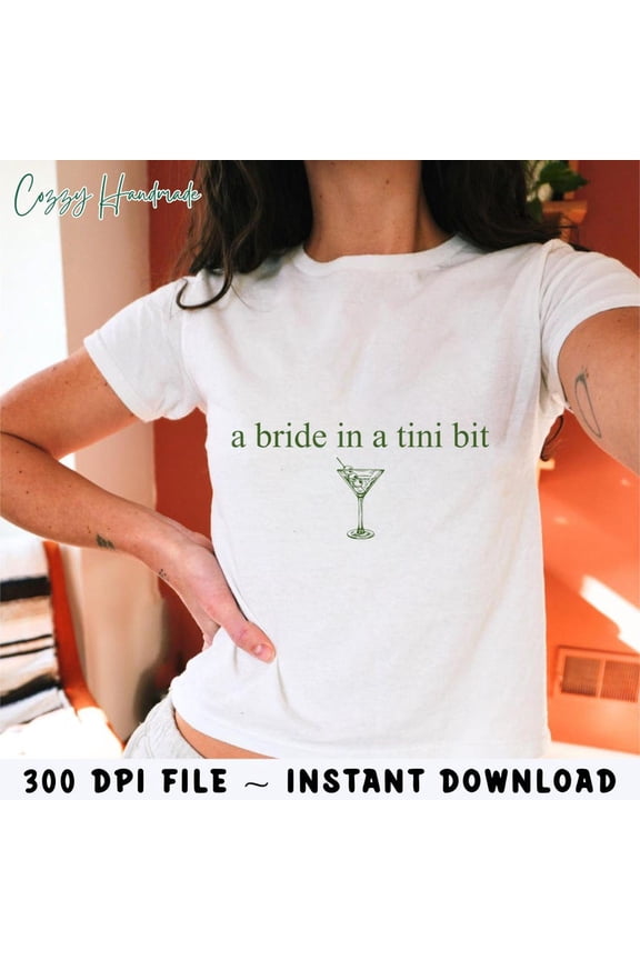 A Bride in a Tiny Bit Bride T-Shirt Dirty Martini Bachelorette Party Shirt - Martini Bride Funny Themed Gift for Bachelorette Celebration