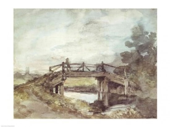 A Bridge Over the Stour Canvas Art - John Constable (24 x 18)