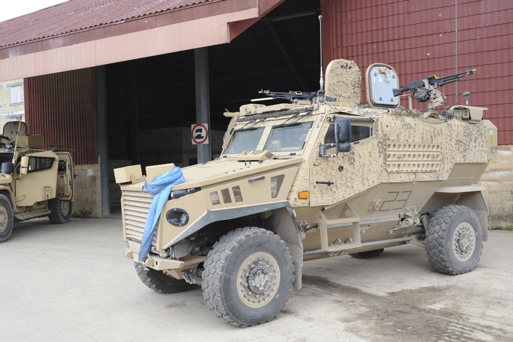 A British Force Protection Ocelot armored patrol vehicle Canvas Art - Andrew ChittockStocktrek Images (34 x 23)
