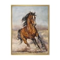 thumbnail image 1 of A Brown Horse In The Race 24 in x 32 in Framed Painting Canvas Art Print, by Designart, 1 of 5