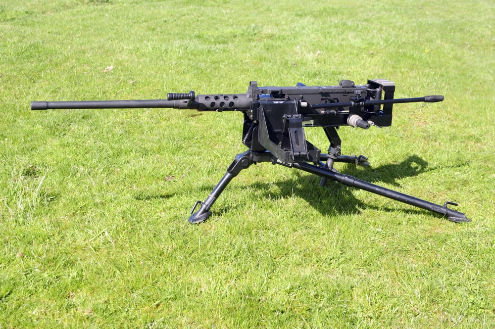 A Browning M2 50 caliber heavy machine gun Canvas Art - Andrew ChittockStocktrek Images (34 x 23)