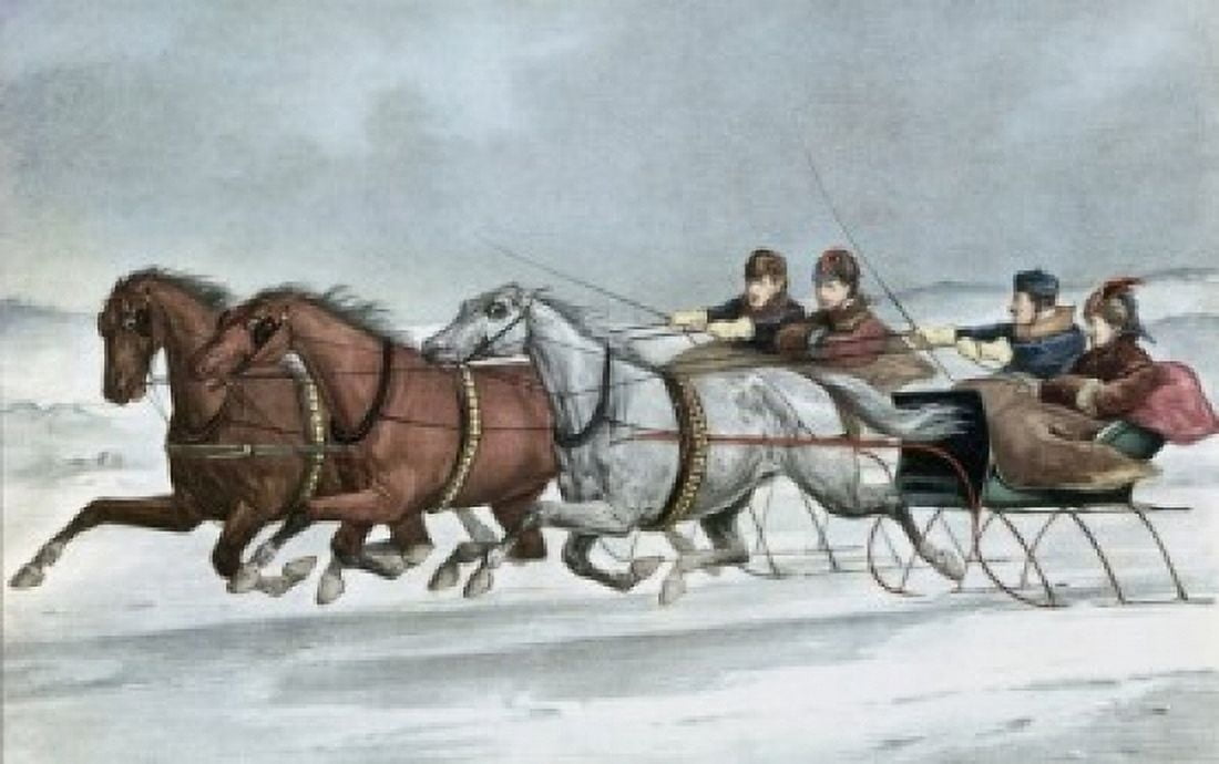 A Brush on the Snow 1871 Currier and Ives (Active 1857-1907 American) Canvas Art - Currier and Ives (24 x 36)