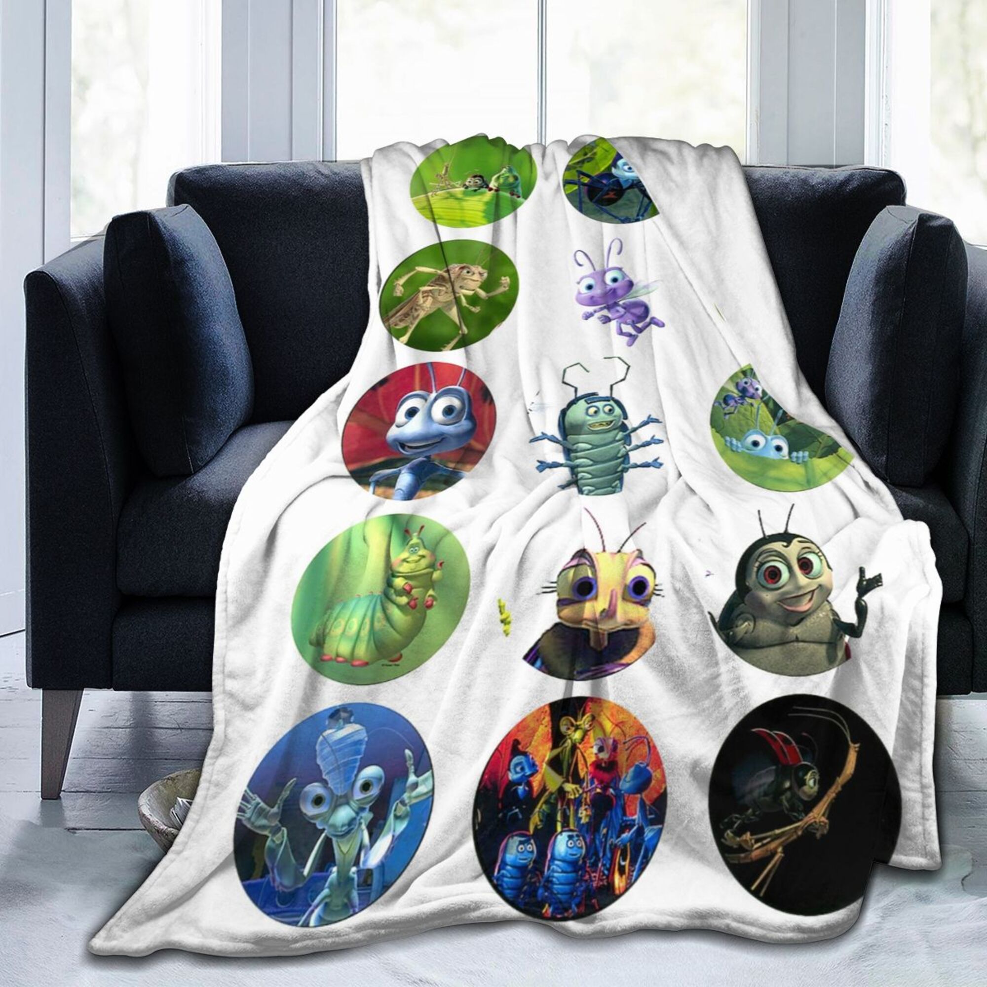 A Bug's Life Cartoon Blanket, Soft and Cozy Plush Flannel All Season