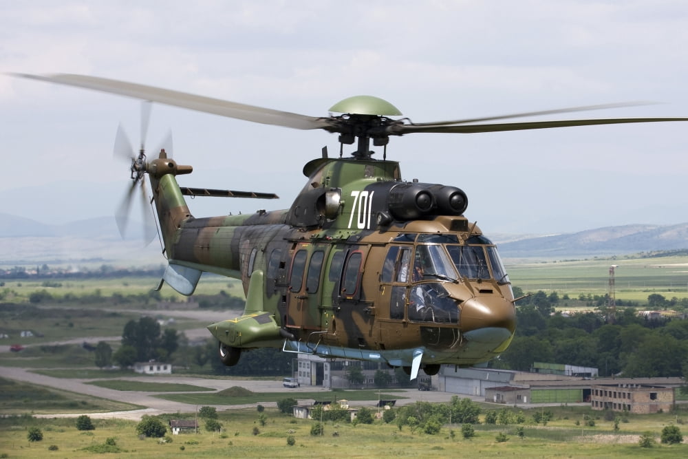 A Bulgarian Air Force Eurocopter AS532 AL Cougar Canvas Art - Anton BalakchievStocktrek Images (18 x 12)