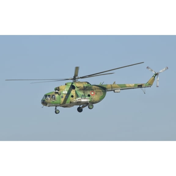 A Bulgarian Air Force Mi-8 helicopter in flight over Bulgaria Poster Print
