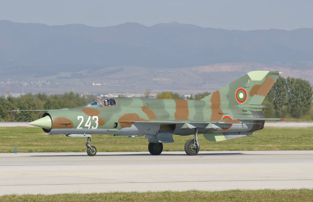 A Bulgarian Air Force MiG-21 Canvas Art - Giovanni CollaStocktrek Images (18 x 12)