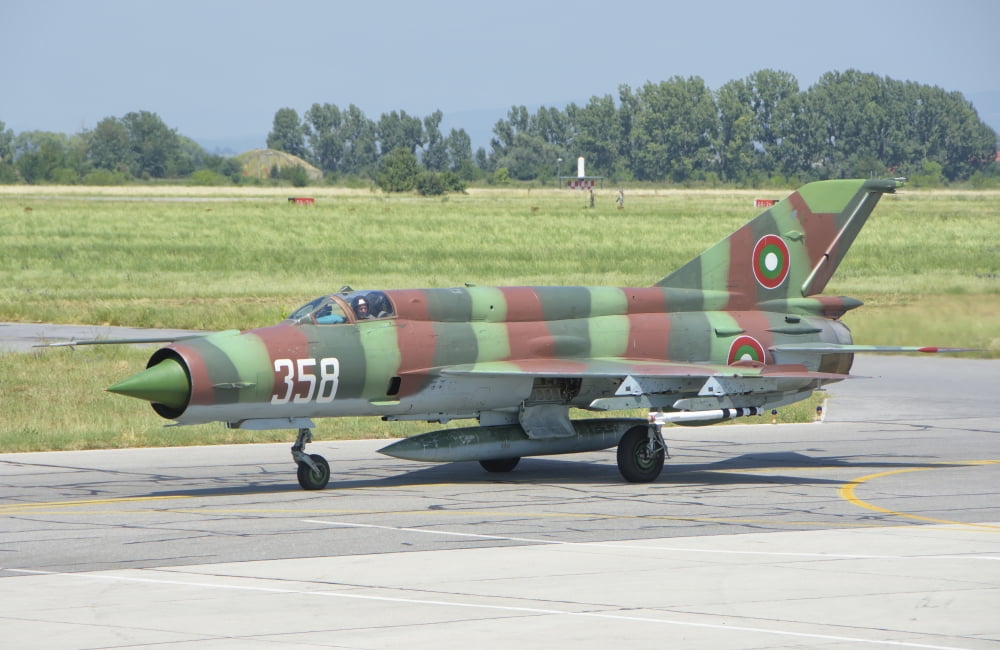 A Bulgarian Air Force MiG-21 during Exercise Thracian Star Canvas Art - Giovanni CollaStocktrek Images (36 x 23)