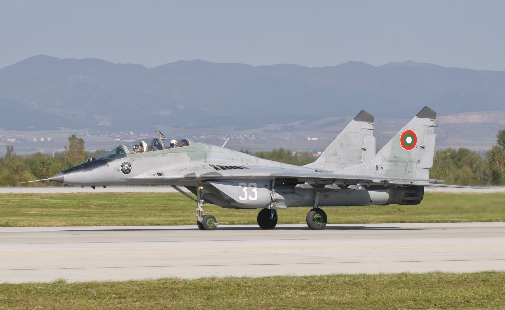 A Bulgarian Air Force MiG-29 Bulgaria Canvas Art - Giovanni CollaStocktrek Images (18 x 11)