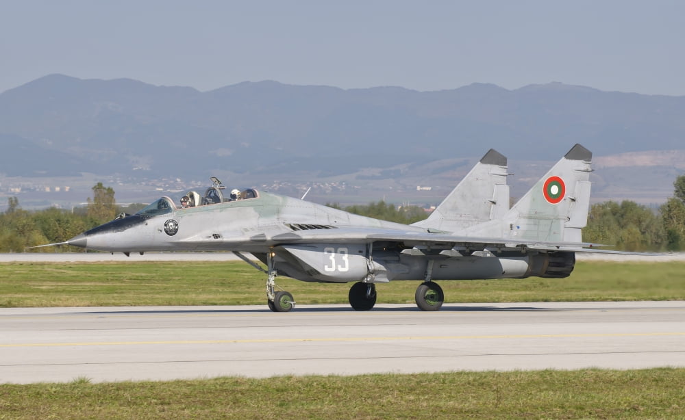A Bulgarian Air Force MiG-29 Bulgaria Canvas Art - Giovanni CollaStocktrek Images (36 x 22)