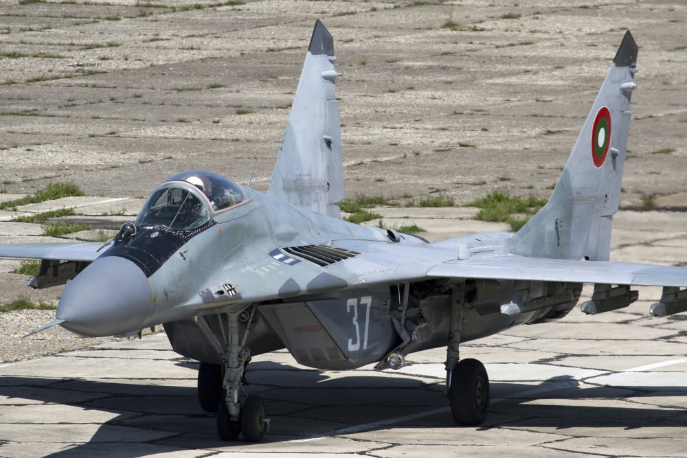 A Bulgarian Air Force MiG-29 aircraft Canvas Art - Anton BalakchievStocktrek Images (35 x 23)