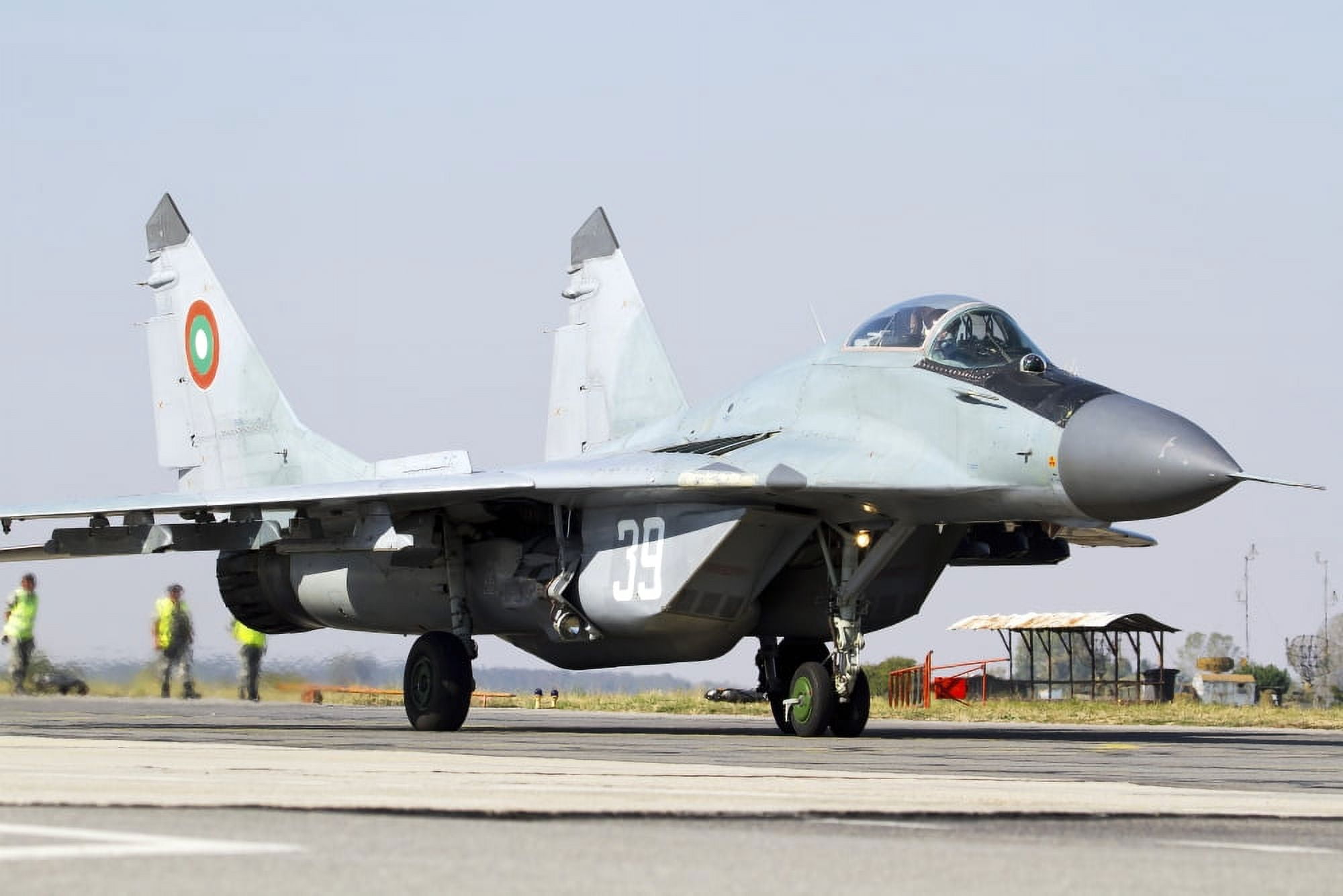 A Bulgarian Air Force MiG-29 jet fighter plane Canvas Art - Anton BalakchievStocktrek Images (18 x 12)
