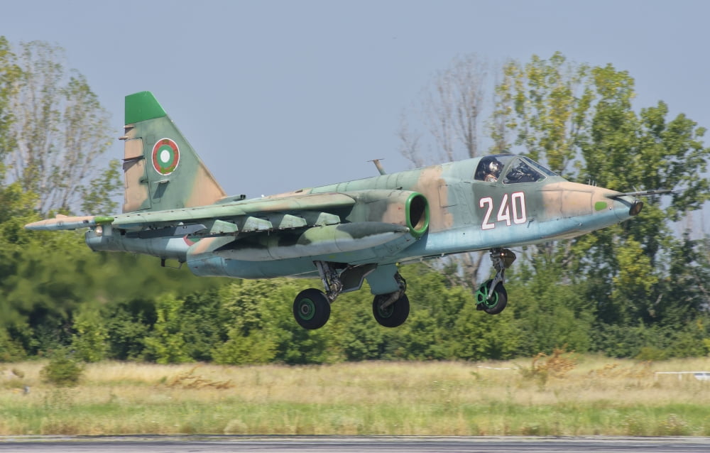 A Bulgarian Air Force SU-25 jet during Exercise Thracian Star Canvas Art - Giovanni CollaStocktrek Images (35 x 22)
