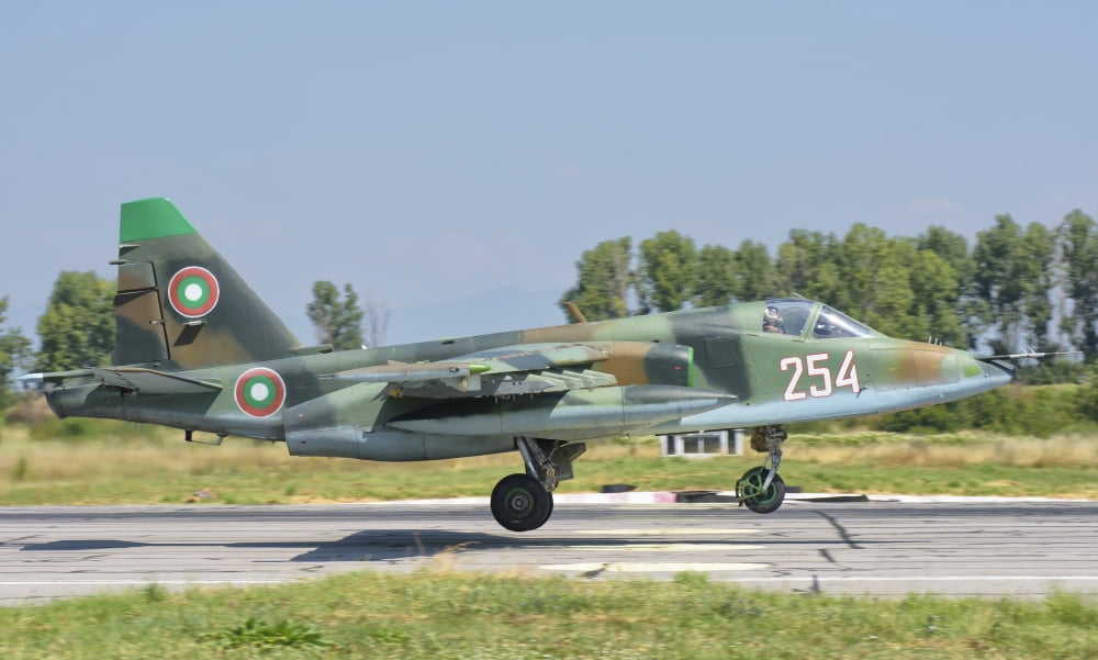 A Bulgarian Air Force SU-25 jet during Exercise Thracian Star Canvas Art - Giovanni CollaStocktrek Images (36 x 22)